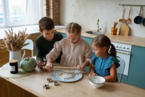 family daily routine evening together
