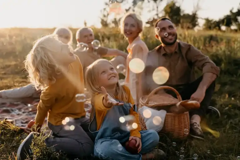 happy Dutch family spending time together outdoor