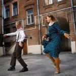 Dutch people walking city steps lifestyle