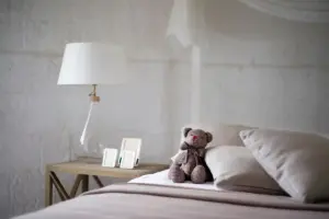 peaceful bedroom interior minimalistic cozy lighting