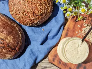 fresh homemade bread rolls baking