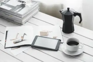 productive daily planning tools working laptop coffee