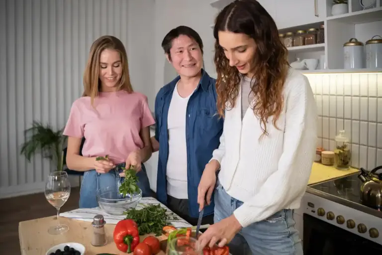 friendly home cooking Dutch kitchen friends