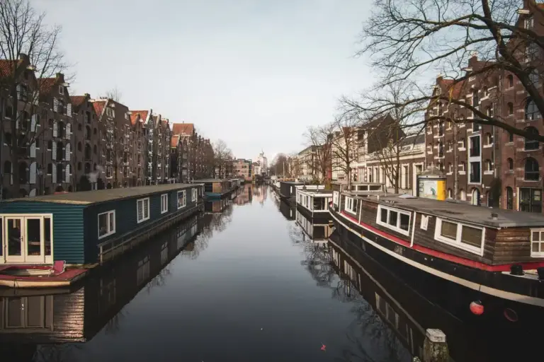 Appingedam Netherlands canal hanging kitchens