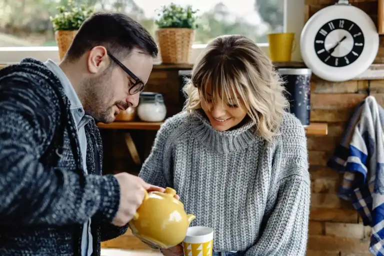 busy couple spending quality time together