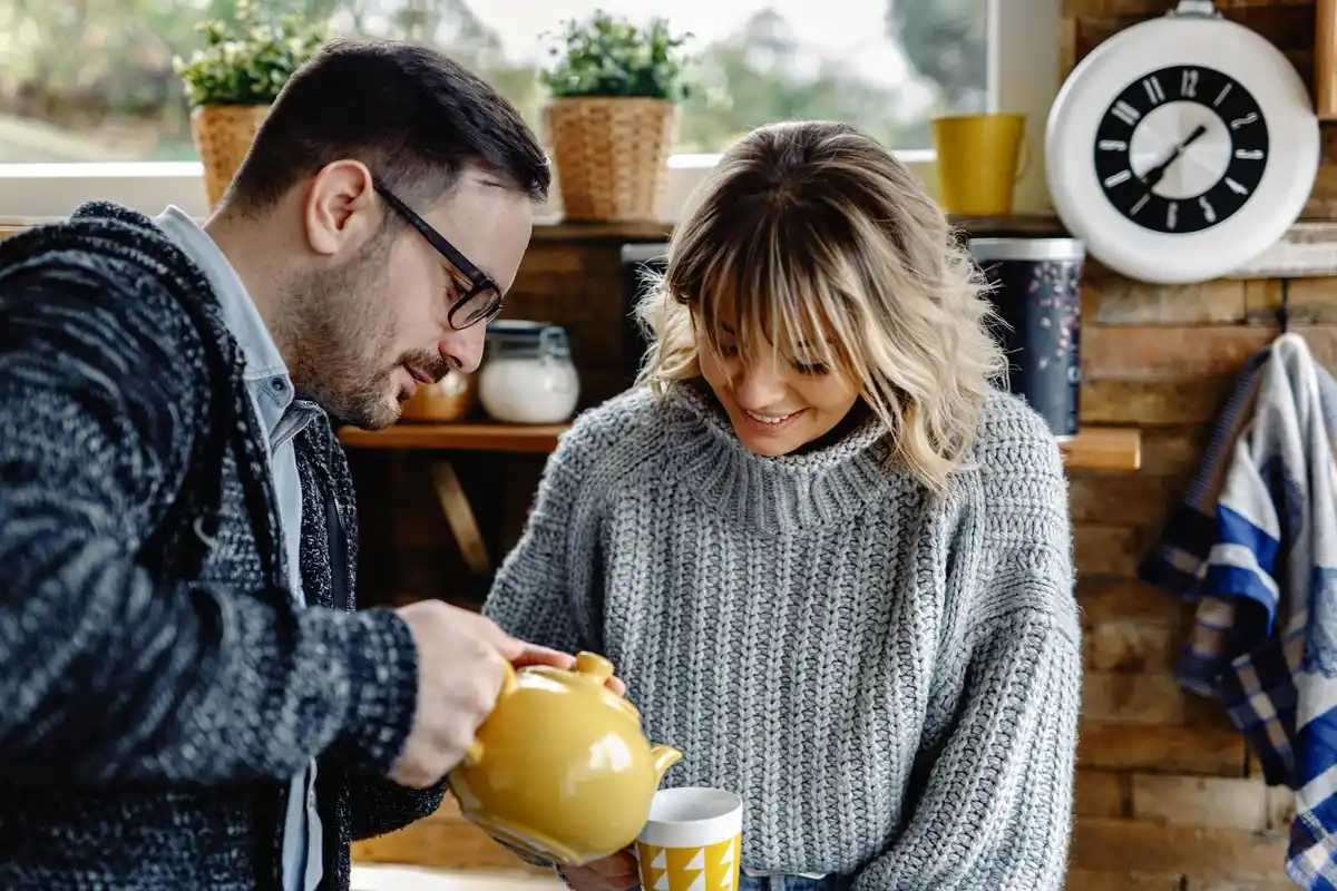 busy couple spending quality time together