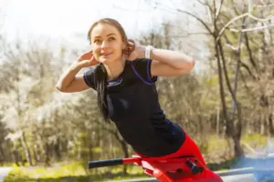 motivated person exercising outdoors