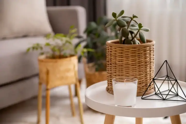 cozy home interior warm lighting plants