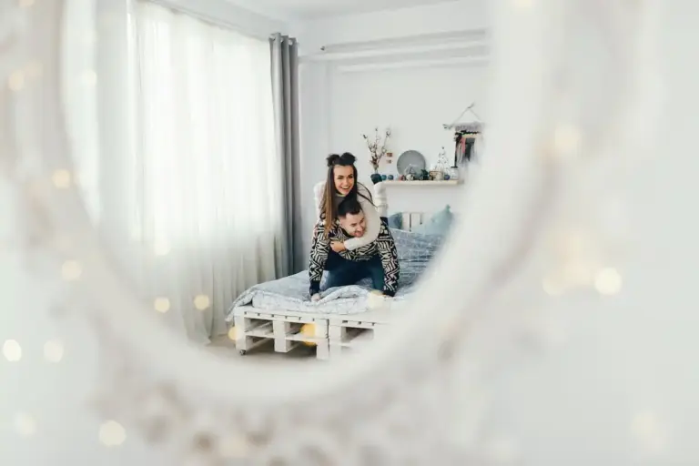 bright living room natural light mirror