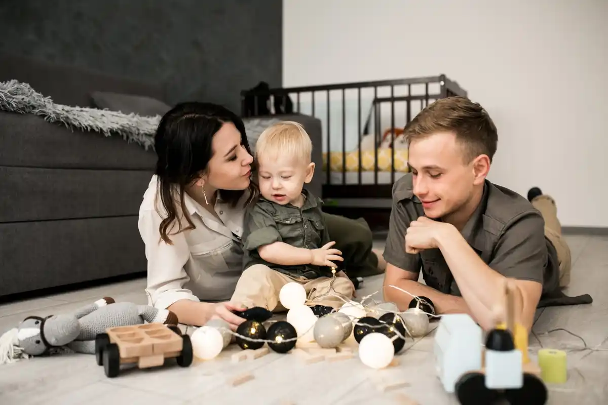 happy family moments indoor