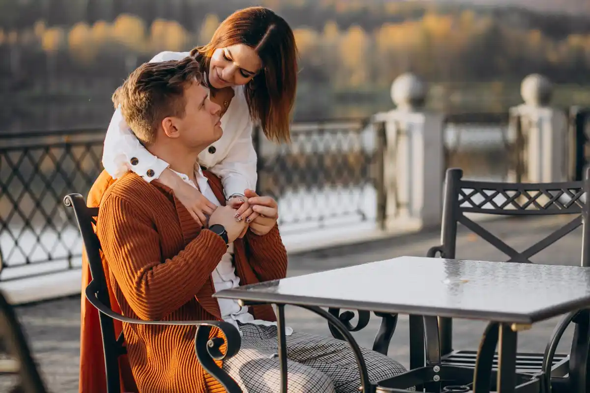 couple enjoying romantic date outdoor